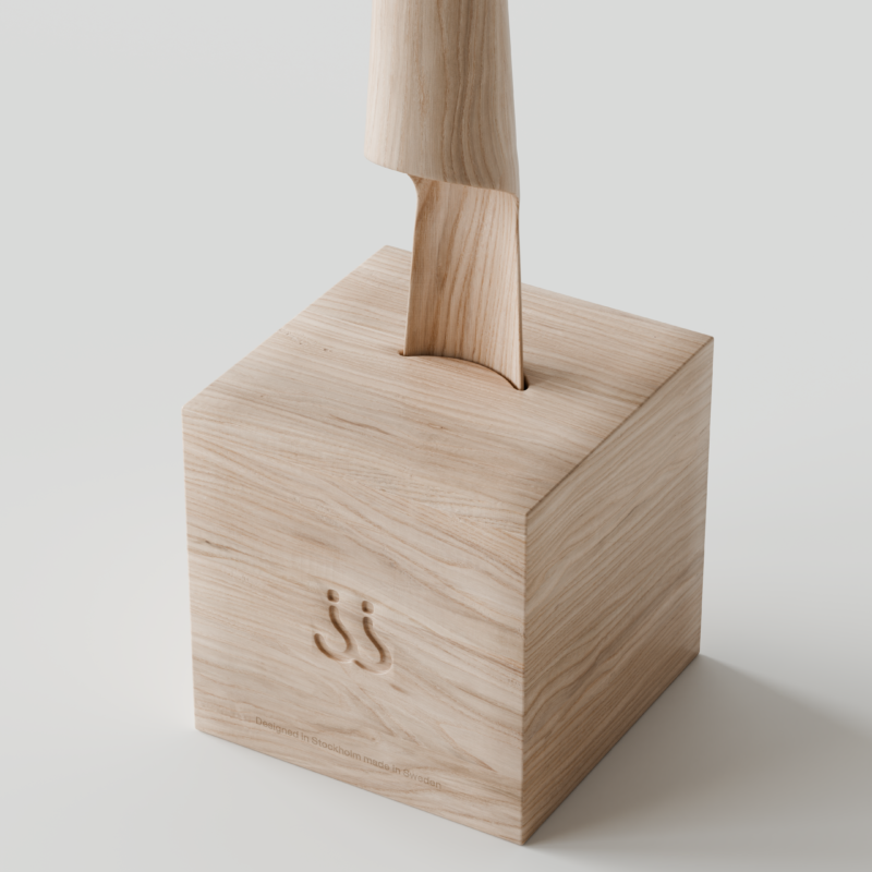 Shoehorn shaped like a baseball bat, 3D product render for Illogical Items