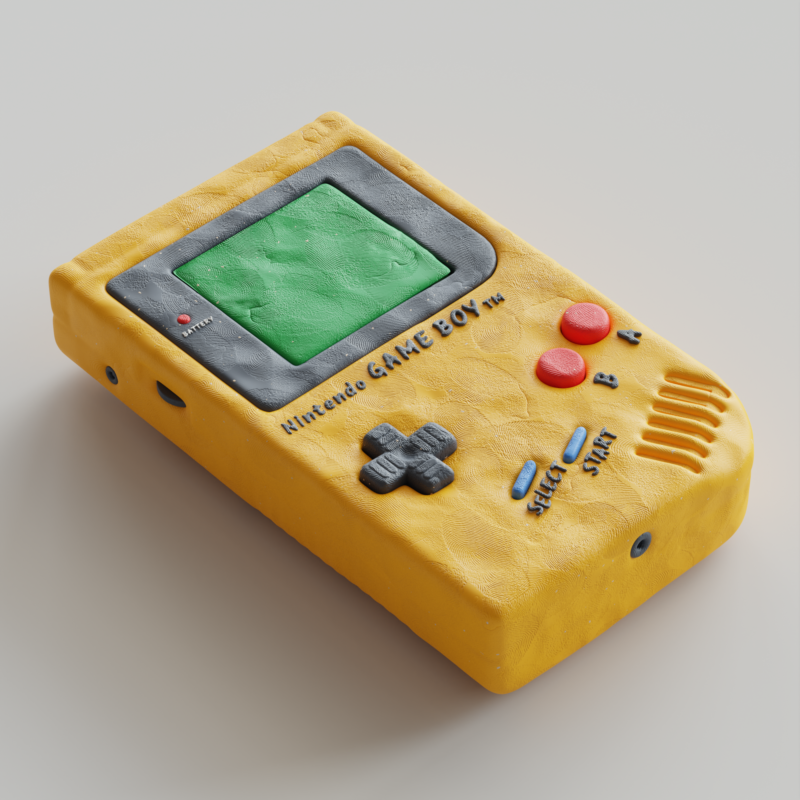 Nintendo-inspired object as a 3D clay render – Clay