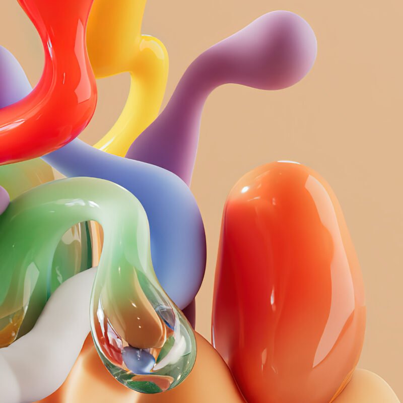 Blown – organic 3D studio glass form