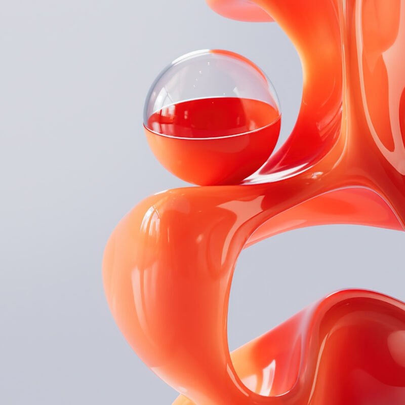 Blown – organic 3D studio glass form