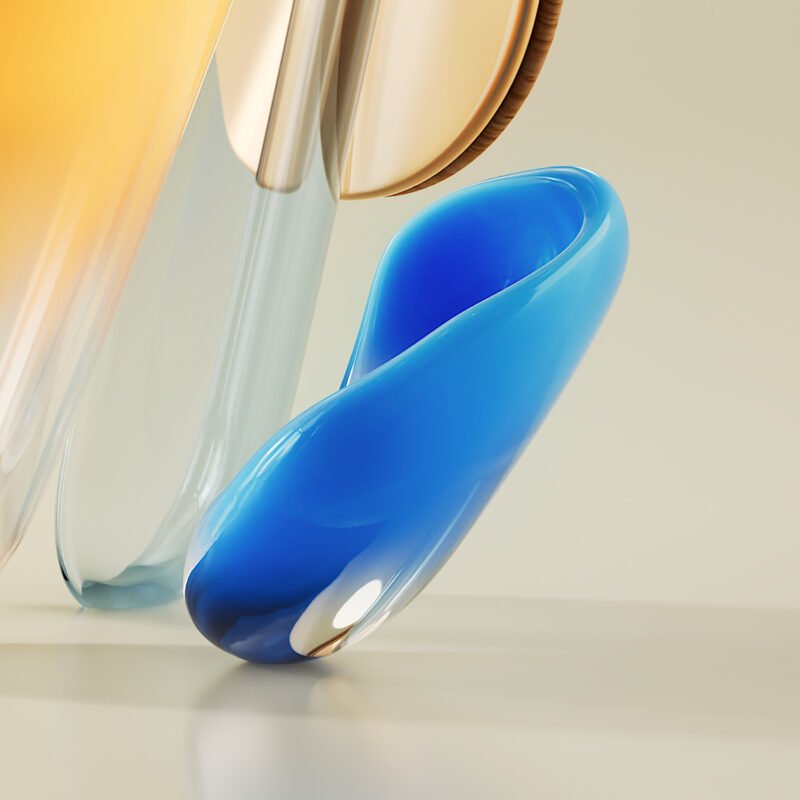 Blown – organic 3D studio glass form