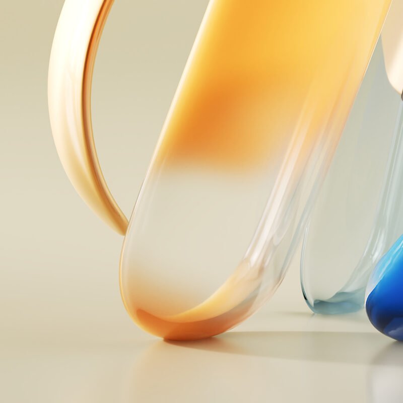 Blown – organic 3D studio glass form