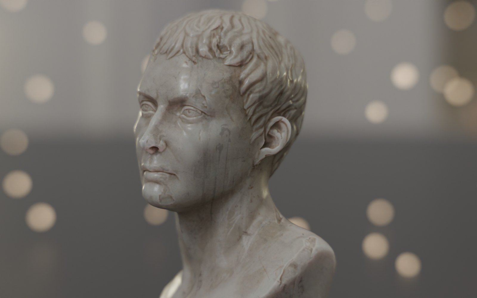 Marble bust rendered through the Oris Biotar 50mm f/1.4 lens