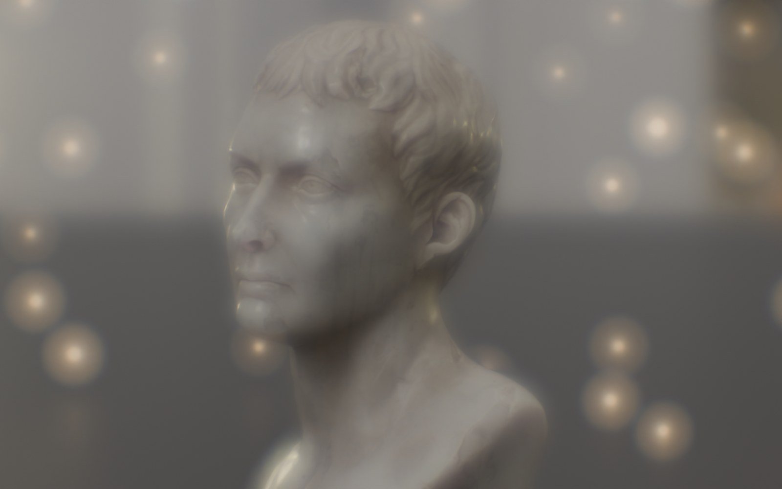 Marble bust rendered through the Oris Meniscus 50mm f/4 lens