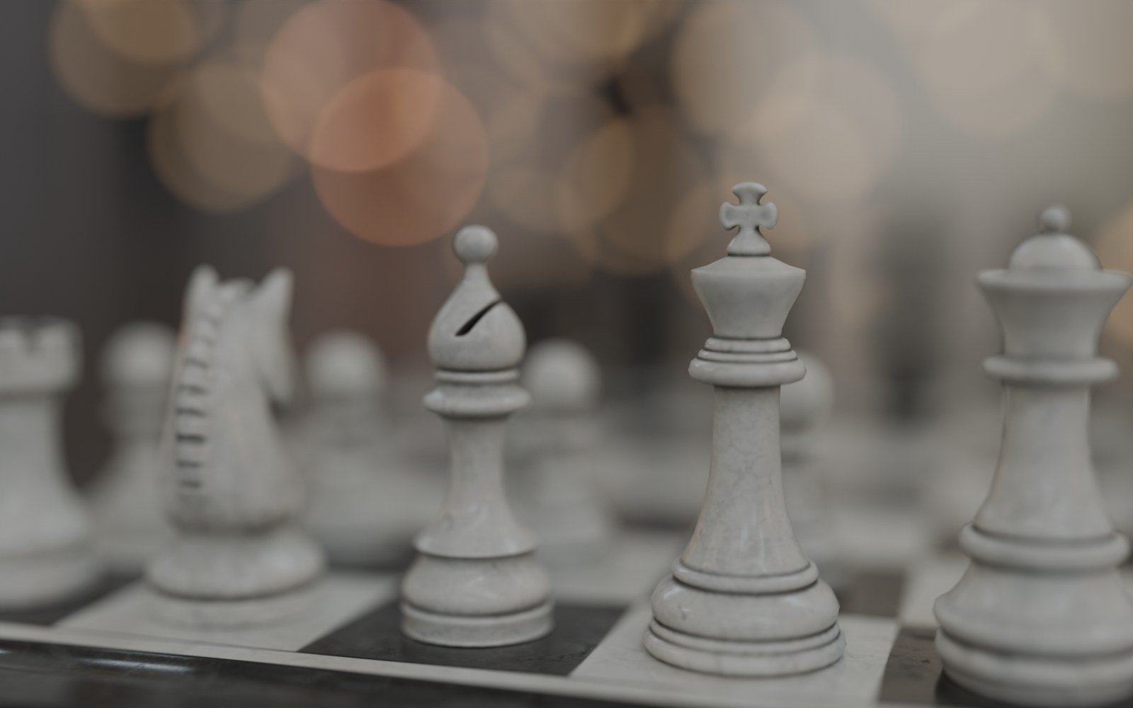 Chess set through the standard Blender camera