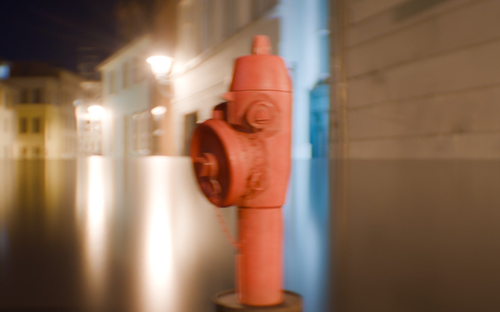 Night street rendered through the Oris Lomo-style 35mm T2.4 (2x) lens