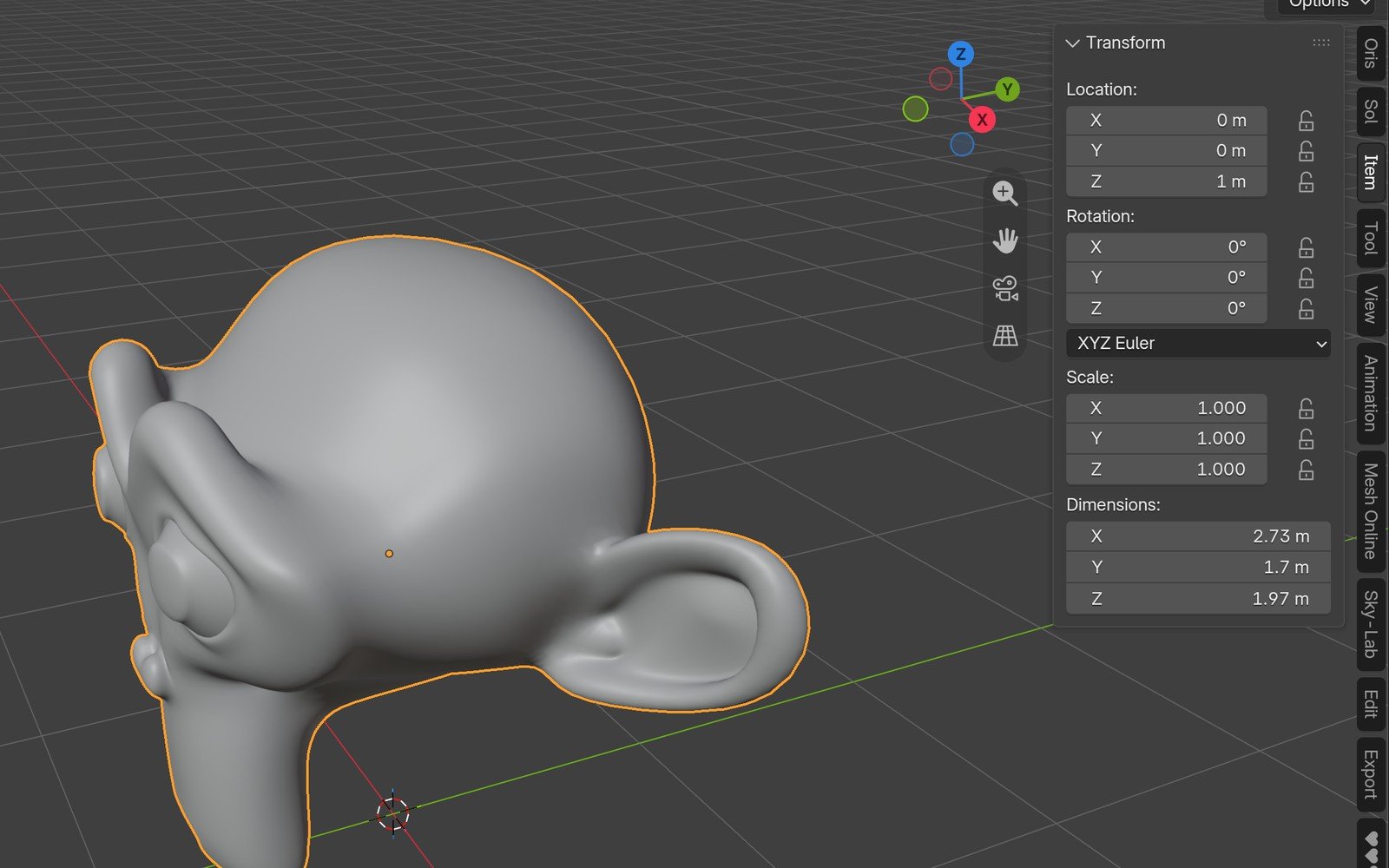 Blender N-panel with a strip of sideways add-on tabs